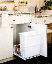 shallow cabinet trash system perfect for bathroom and under sink