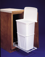 tall pull out trash system with lid or cover sliding garbage can