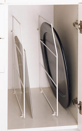 baking tray dividers and cookie sheet divider for kitchen cabinet organization
